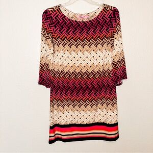 Eliza J Geometric Pattern Lightweight Dress